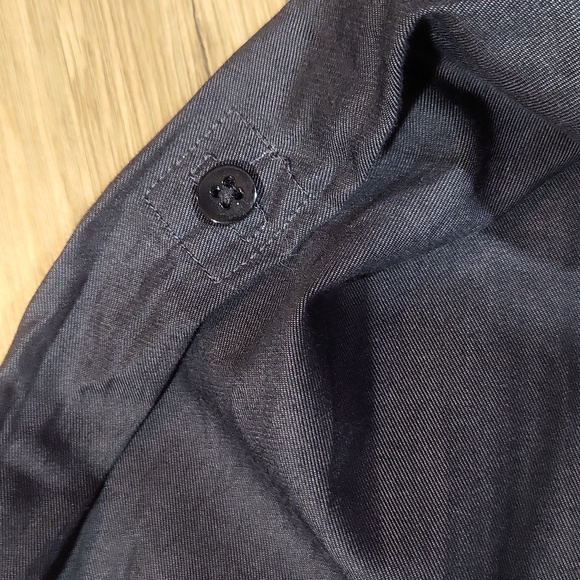 CALVIN KLEIN Body Fit Two Tone Gray Button Down Roll Tab Shirt - Picture 6 of 14